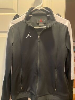 Jordan Jacket and Pants Black with White Jumpman Logo